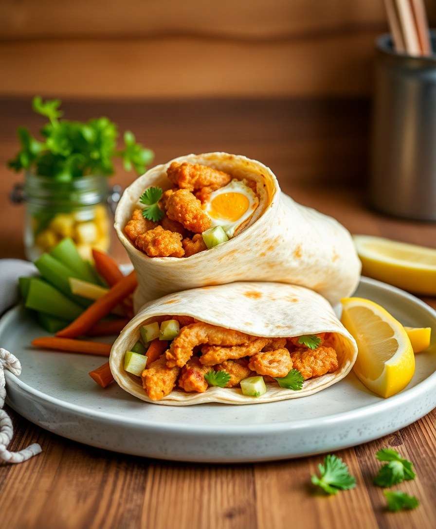 Crispy Chicken & Egg Wrap - Quick & Delicious