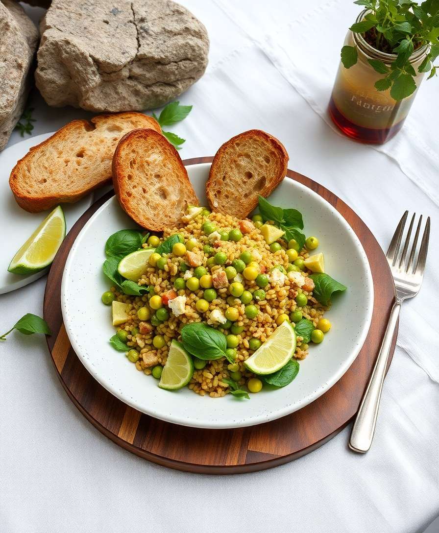 Vibrant Lima Edamame Barley Pesto Salad