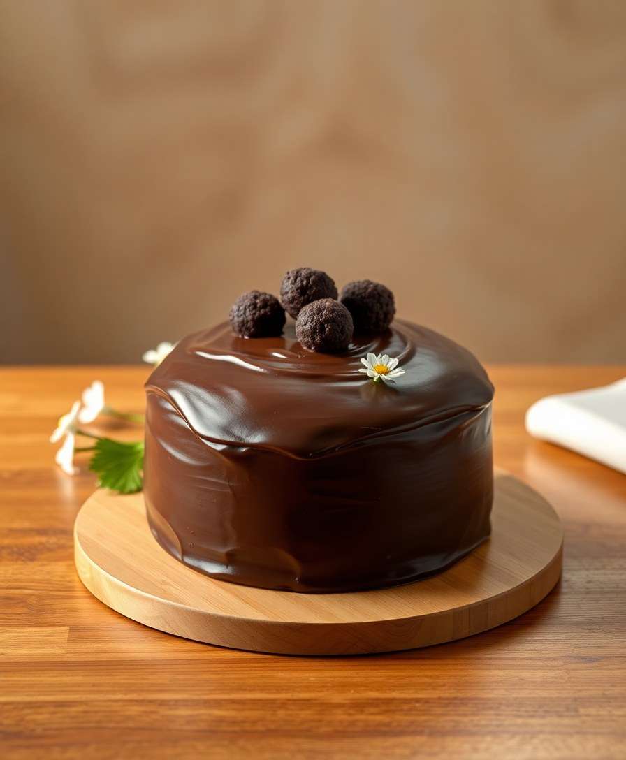 Decadent Eggless Chocolate Truffle Cake